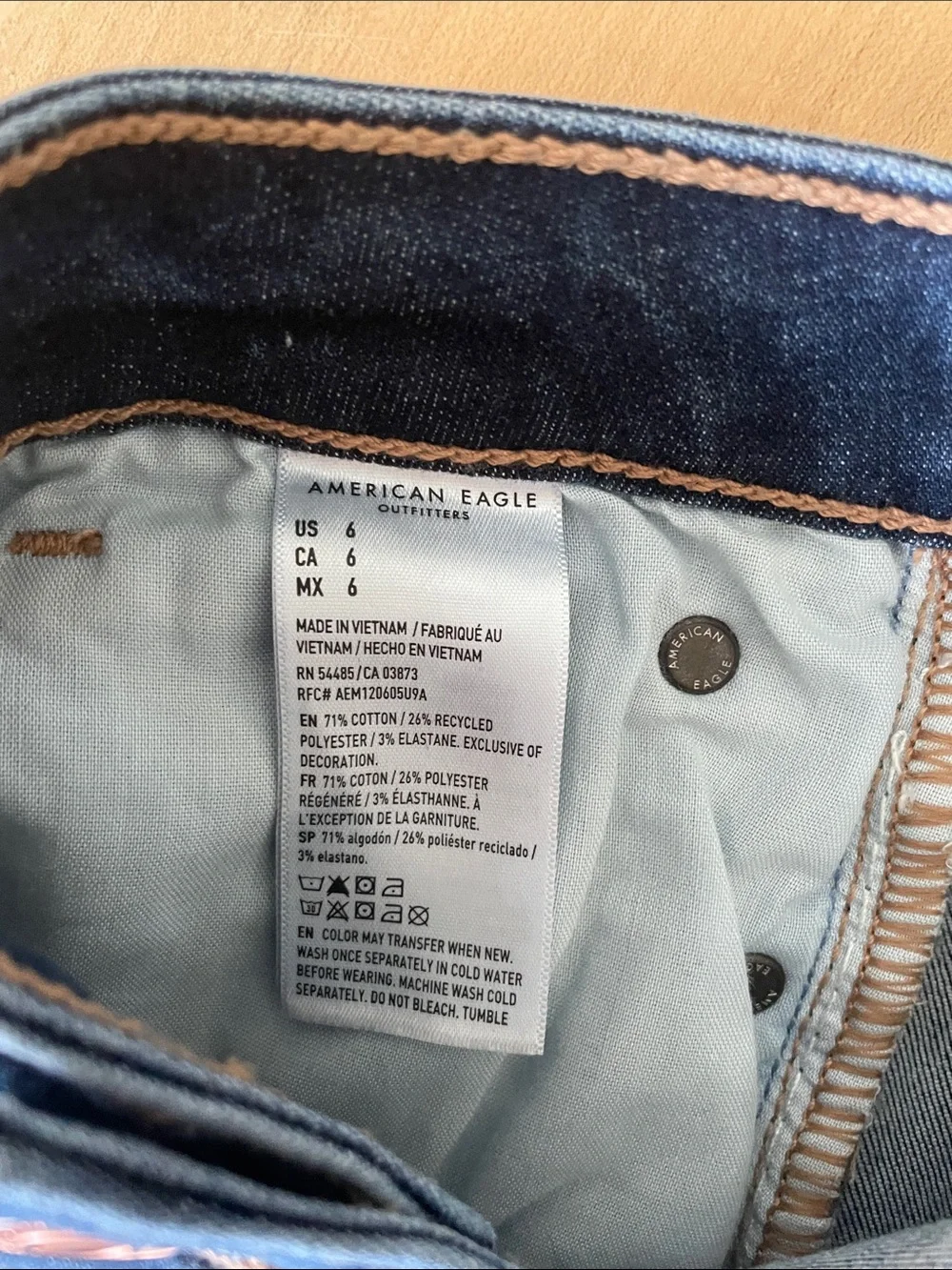 American Eagle Outfitters Dark Blue High-Waist Denim Shorts
